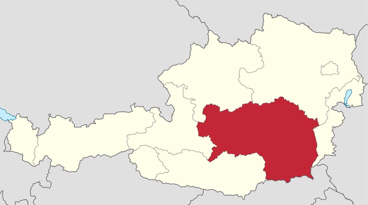 mapa štýrska v rakousku