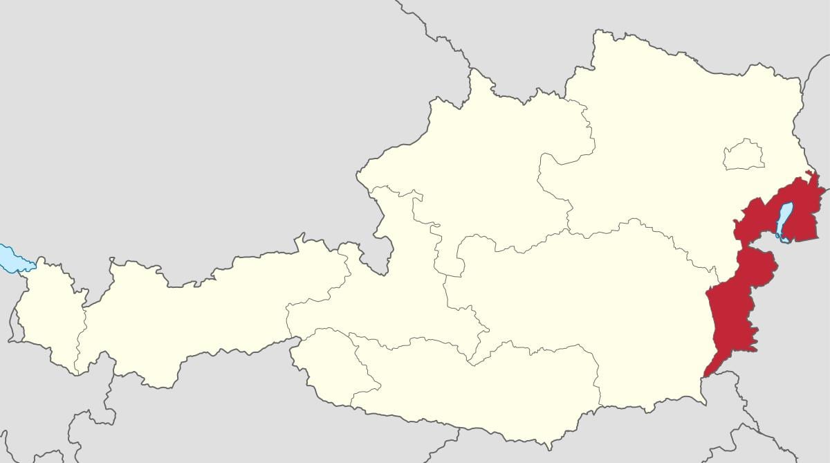 mapa burgenland rakousko
