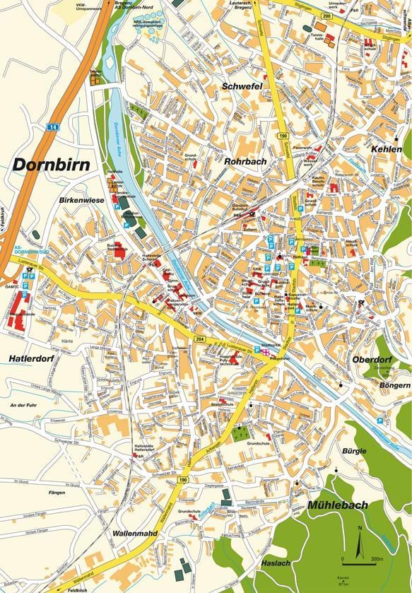 mapa dornbirn rakousko