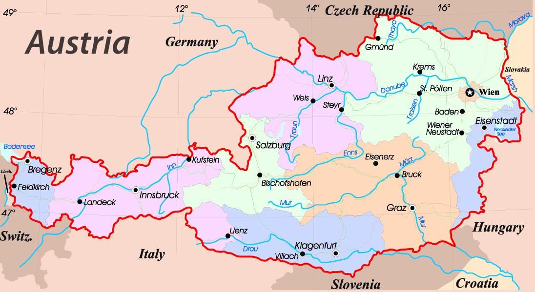 mapa eisenstadt rakousko