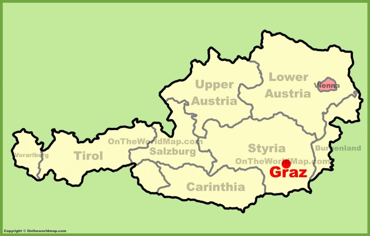 mapa štýrský hradec rakousko
