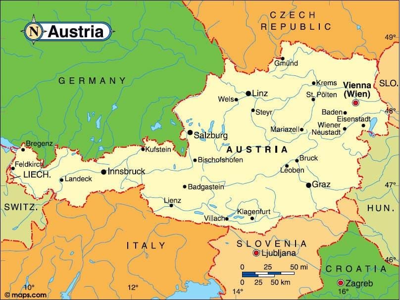 rakousko innsbruck mapě