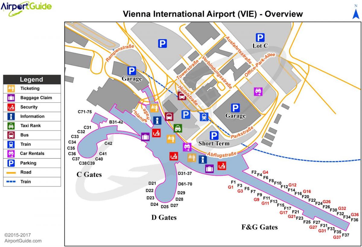 mapa letiště vídeň rakousko