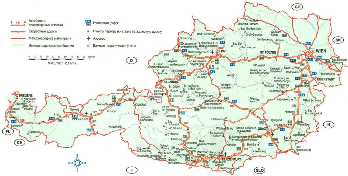 podrobná mapa rakouska