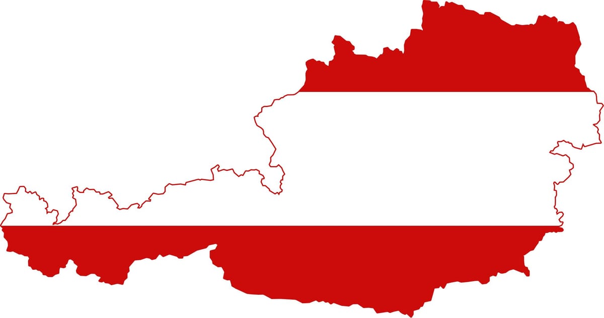 rakousko mapa vlajky