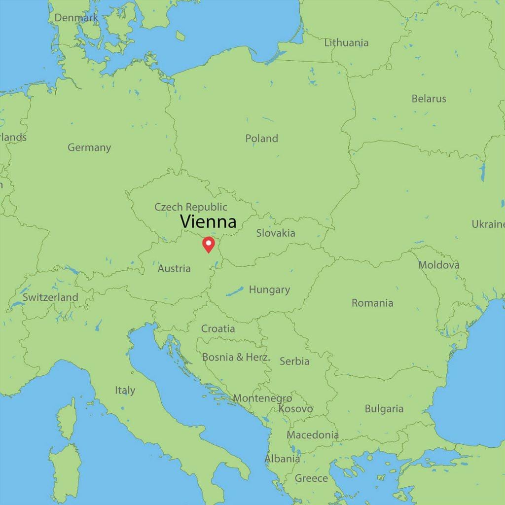 rakousko země na mapě světa