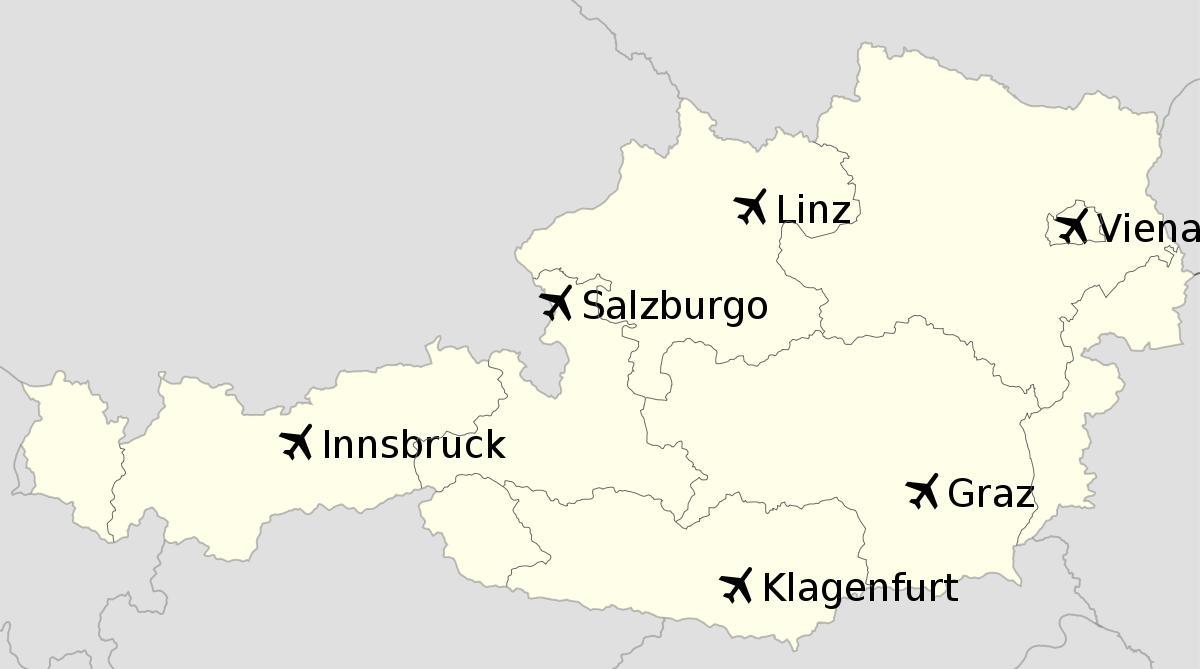 letiště v rakousku mapě