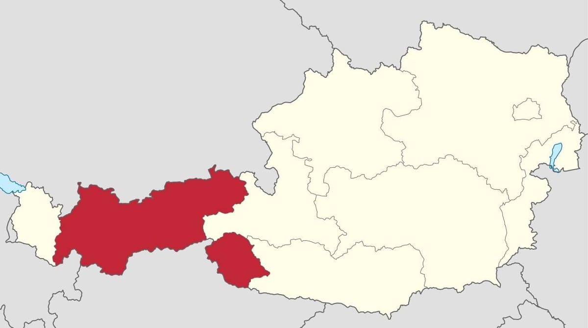 tirol, rakousko mapa