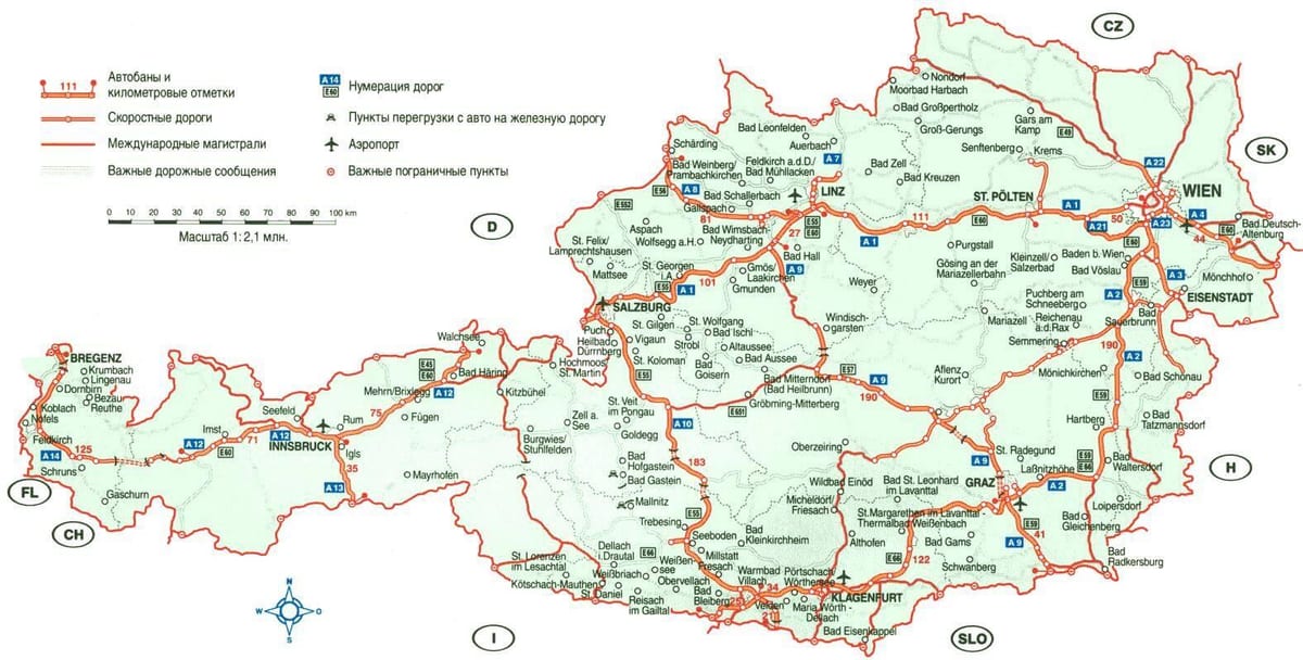 rakousko cestovní mapa
