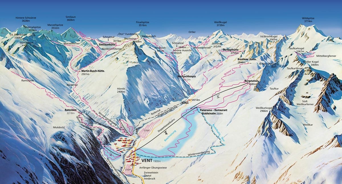 mapa vent, rakousko