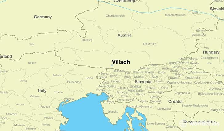 mapa villach rakousko