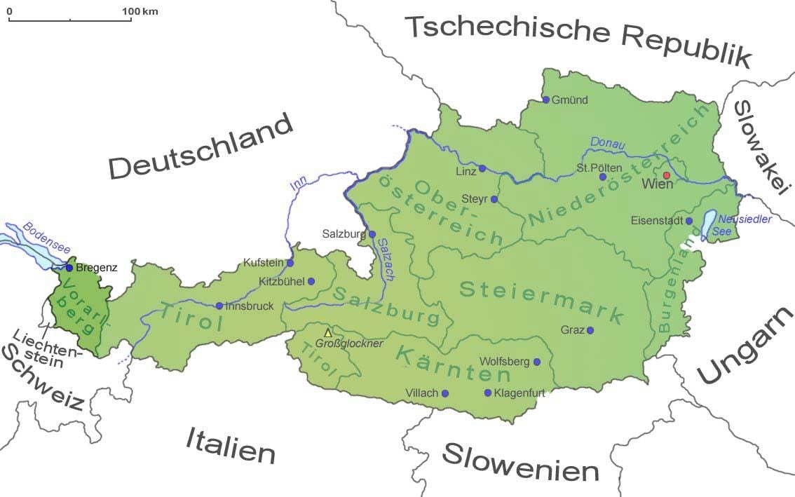 mapa vorarlberg rakousko