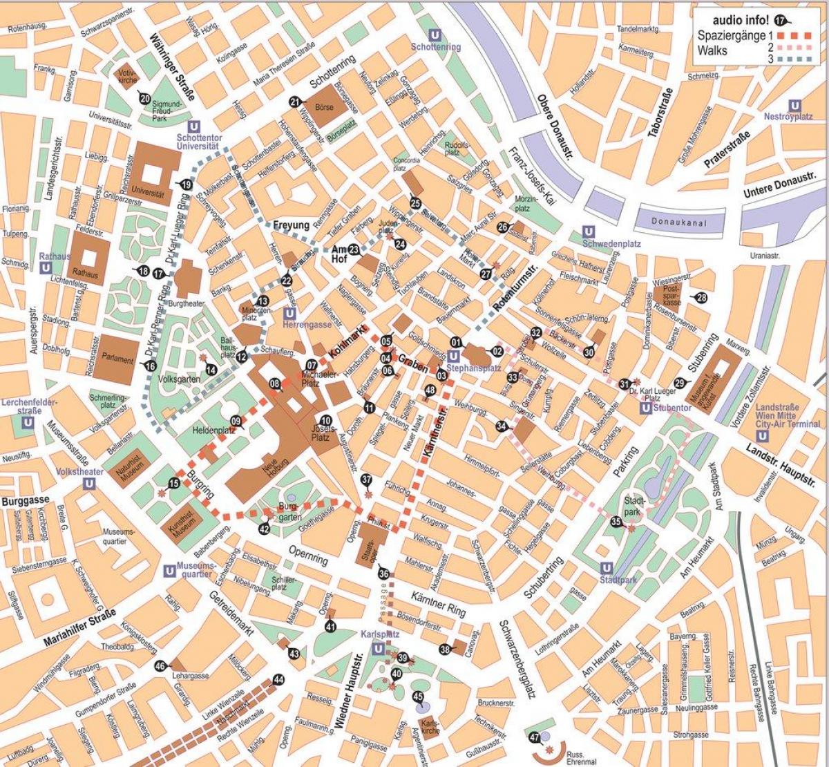 vídeň, rakousko města mapa
