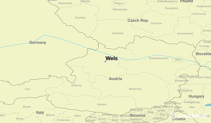 mapa wels rakousko