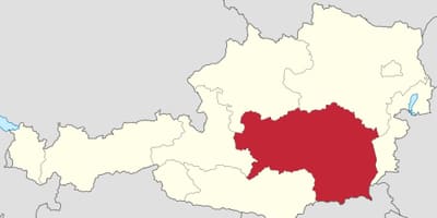 Mapa štýrska v rakousku