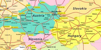 Železniční mapa rakouska