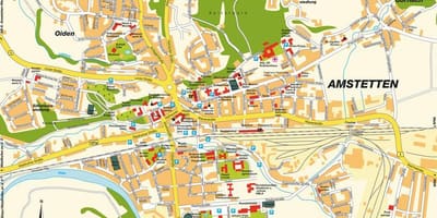 Mapa amstetten rakousko