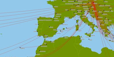 Austrian airlines mapě
