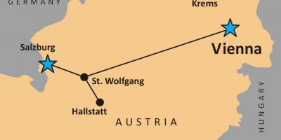 Mapa hallstatt rakousko 