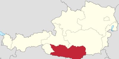 Mapa karnten, rakousko 