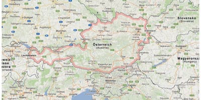Mapa rakouska a okolních zemí