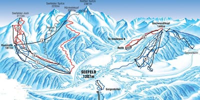 Mapa seefeld rakousko