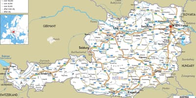 Mapa rakouské trasy