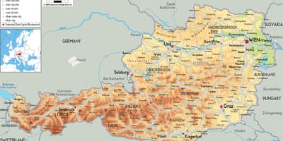 Rakousko hory mapa