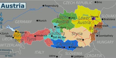 Mapa rakouské státy