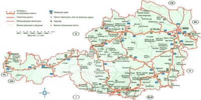 Podrobná mapa rakouska
