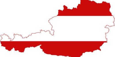 Rakousko mapa vlajky