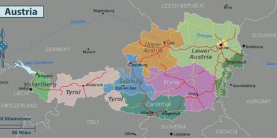 Rakousko atrakce mapa