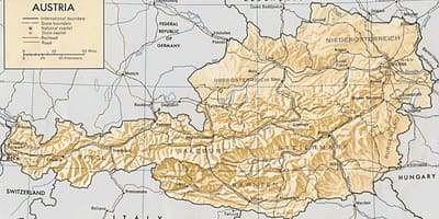 Rakousko zeměpisné mapě