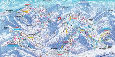 Rakousko lyžařská mapa