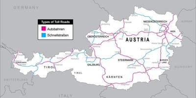 Mýtné silnice v rakousku mapě