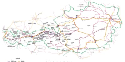 Mapa rakousko turistických atrakcí
