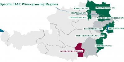 Rakouských vinařských oblastí mapě