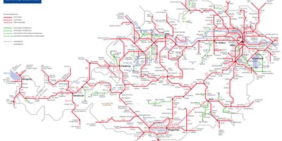 Öbb rakouské železniční mapě