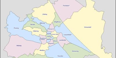 Mapa vídeň rakousko district 
