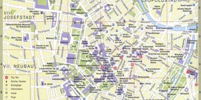 Mapa vídeň rakousko turistických atrakcí