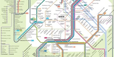 Vlakové nádraží ve vídni, rakousko mapa